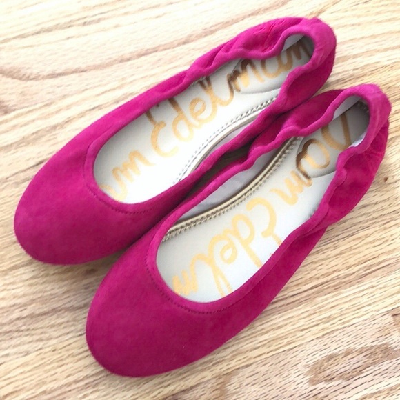 Sam Edelman Suede Ballet Flat “Fitz” in Deep Pink - Picture 1 of 6